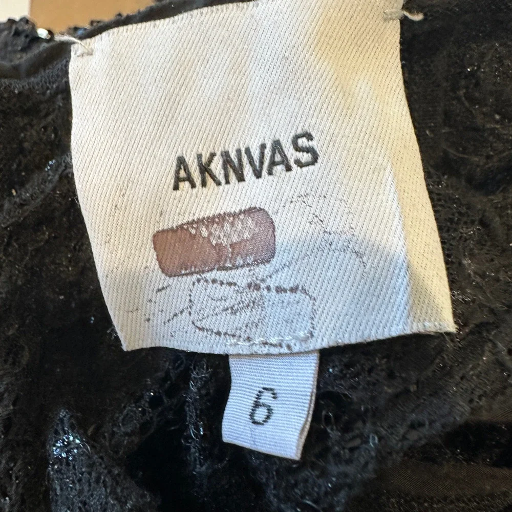 Aknvas Black Sequin Gown Size 6 Formal Luxury Sheer Ruched Flattering $1000 - Picture 13 of 13